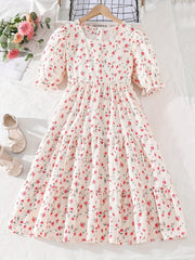 Girls' Ditsy Floral Tunic Dress for School Party