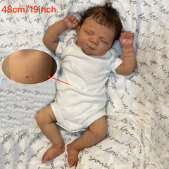 Realistic 19inch Reborn Kids Doll Full Body Vinyl Bebe Girl Soft Skin Bath Toy