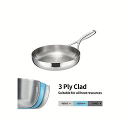 Stainless Steel Frying Pan 20 25 30 Professional Skillet With Lid