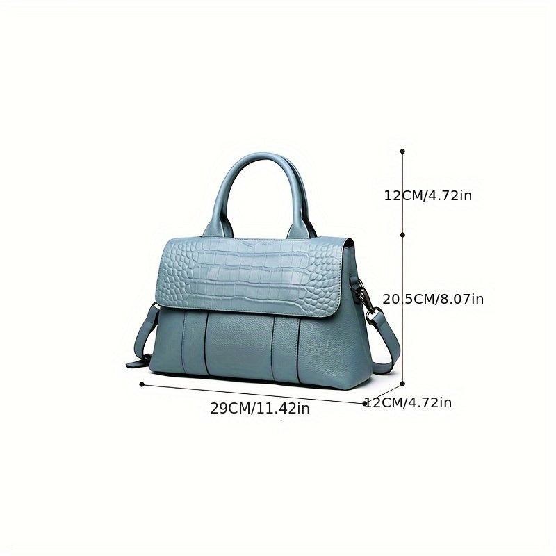 Leather Crossbody Handbag Magnetic Closure Removable Strap Purse