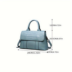 Leather Crossbody Handbag Magnetic Closure Removable Strap Purse