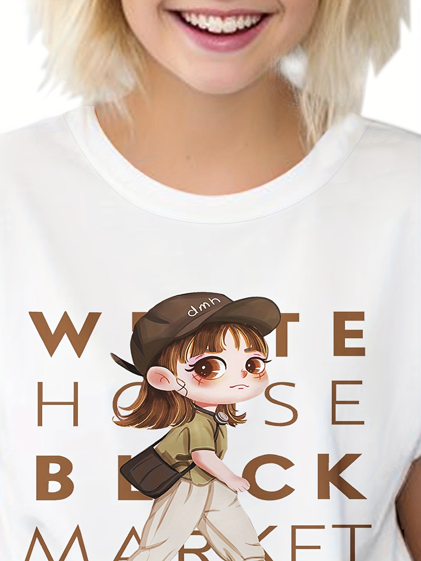 Cartoon Girl Graphic T-shirt for Kids