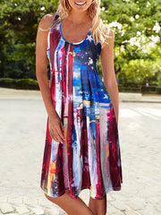 Sleeveless Ruched Dress Summer Casual Dress Women's Clothing