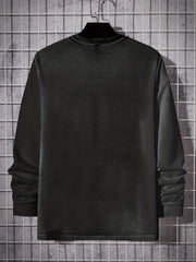Motorcycle Print Men's Long Sleeve Vintage T shirt For Autumn