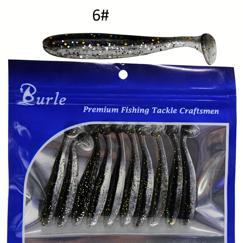 10pcs Soft Fishing Lures 2g T tail Swimbait Artificial Bait