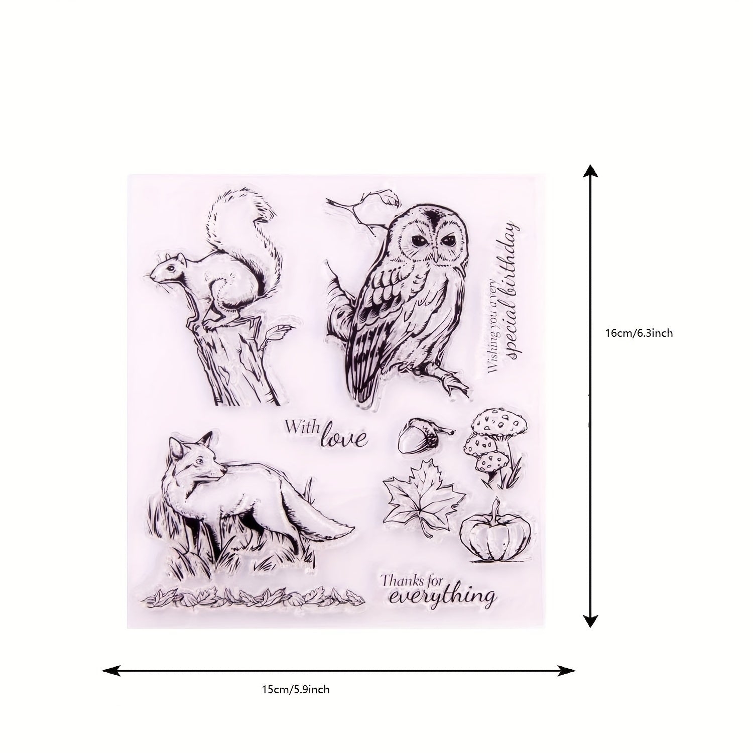 Owl Fox Background Clear Stamps for Card Making DIY Scrapbooking