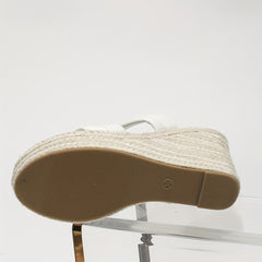 Women's Double Strap Wedge Sandals Espadrille Shoes
