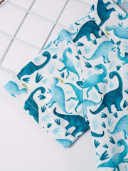 Boys Dino Button Down Shirt Tops for Summer