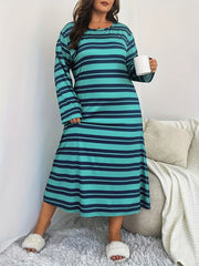 Striped Long Sleeve Lounge Dress