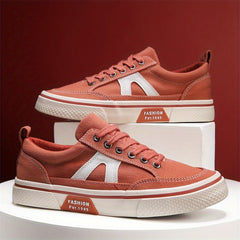 Men's Canvas Lace-up Sneakers Comfortable Breathable Shoes