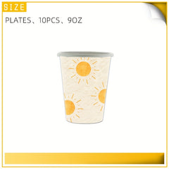 Boho Sun Theme Party Decorations Disposable Tableware Set