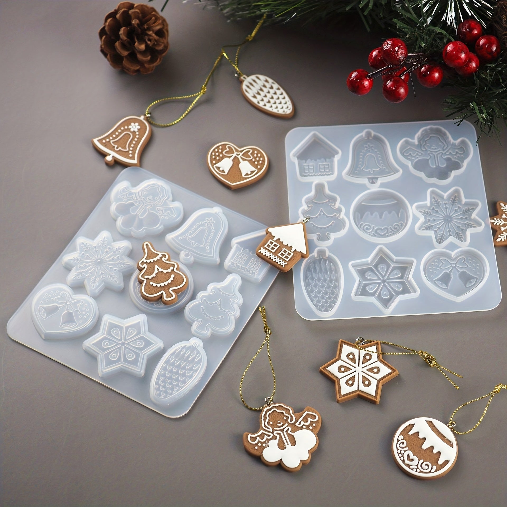 Crystal Drop Mold Christmas Snowflake Elk Resin Mold DIY