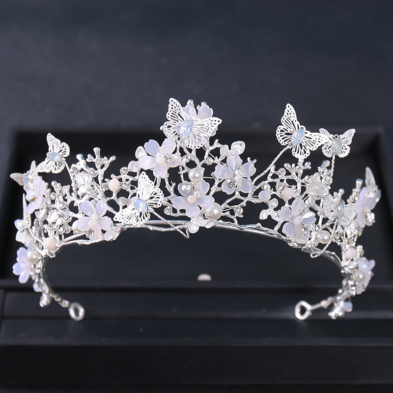 Silvery Crystal Tiara Crowns Party Queen Bridal Wedding Hair Accessories