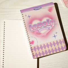 A5 Love Horizontal Line Pink Purple Notepad