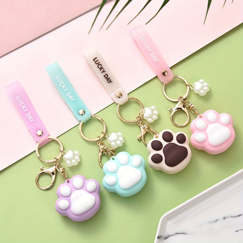 Creative Cat Claw Keychain Girl Heart Keychain Car Hanging Bag Pendant