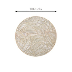 Leaf PVC Hollow Out Round Placemat Heat Insulation Mat