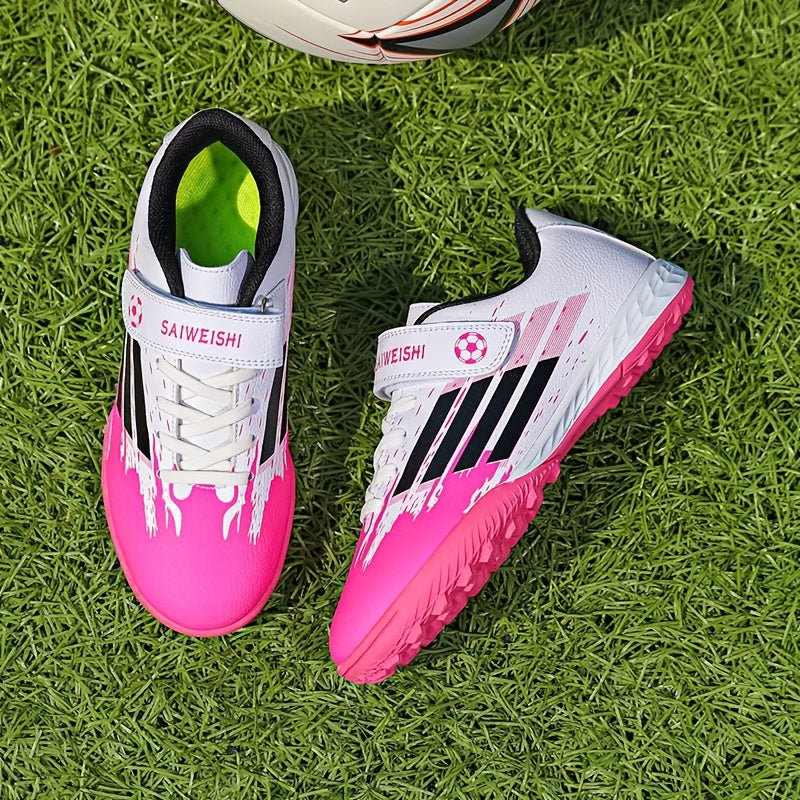 Youth Turf Football Boots Anti-Skid Lace Up Soccer Cleats