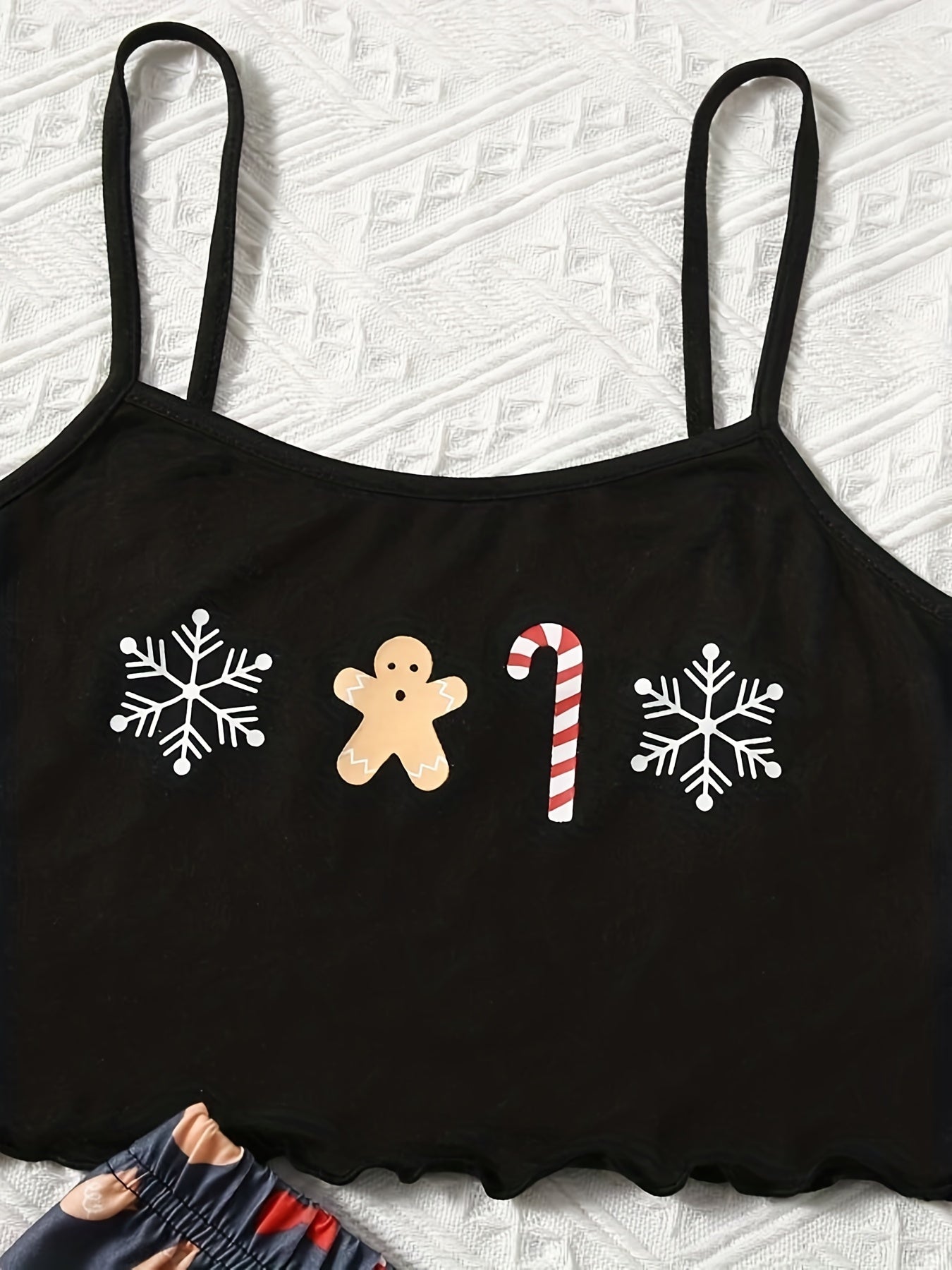 Christmas Print Pajama Set Top & Shorts Women's Sleepwear