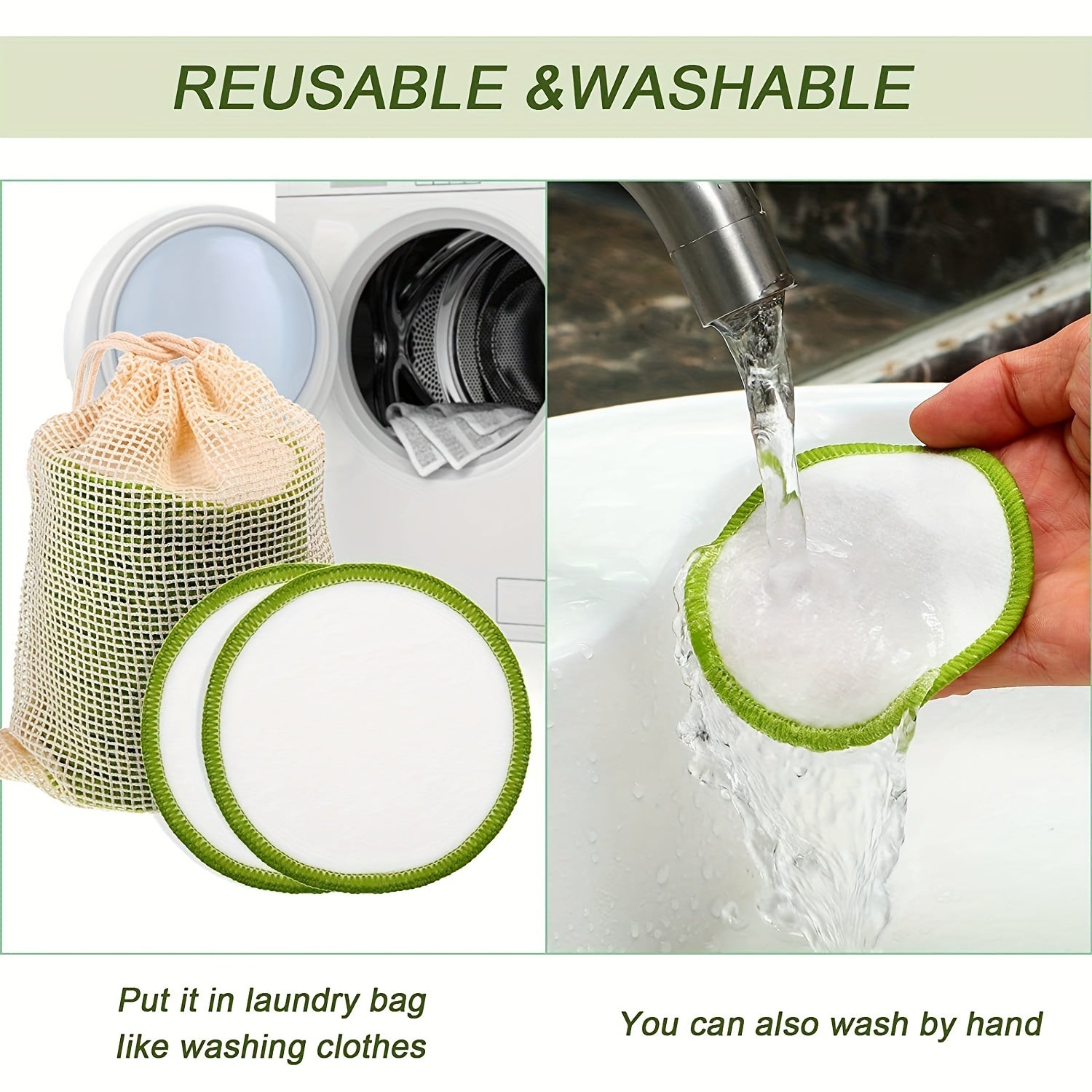 Eco Friendly Reusable Makeup Remover Pads with Washable Bag