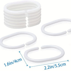 12pcs C Shaped Shower Curtain Rings Bathroom Accessories