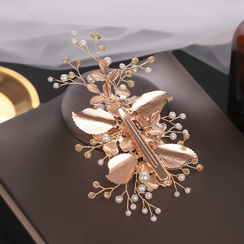 Rhinestone Bridal Hair Clip Wedding Hair Pin Golden
