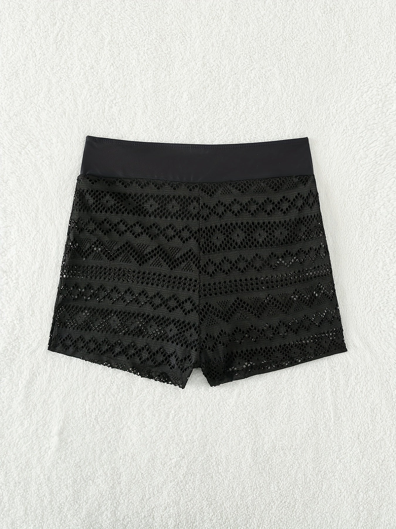Sheer High Waist Cover Up Shorts Swim Bottoms
