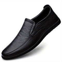 Men's Embossed Letter Loafer Shoes Non-slip Slip On Dress Shoes