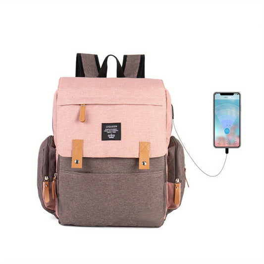LEQUEEN Diaper Bag Stylish Baby Care Backpack for Mommy On the Go