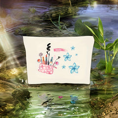 Canvas Cosmetic Bag Large Capacity Travel Makeup Bag