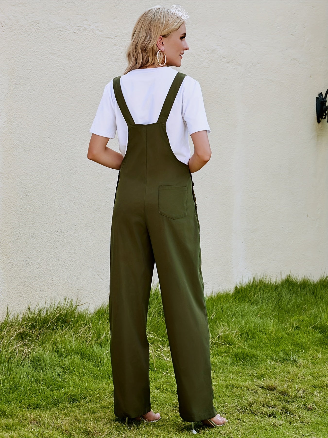 Casual Button Overall Jumpsuit Spring & Fall Women's Clothing