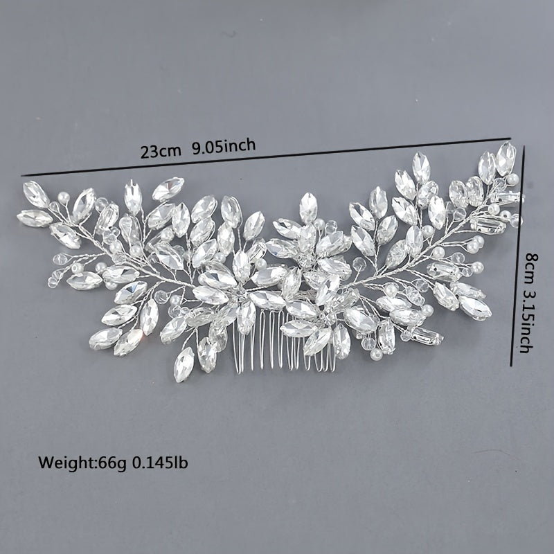 Crystal Bridal Headpiece Wedding Headband For Brides Flower Bride Hair Vine