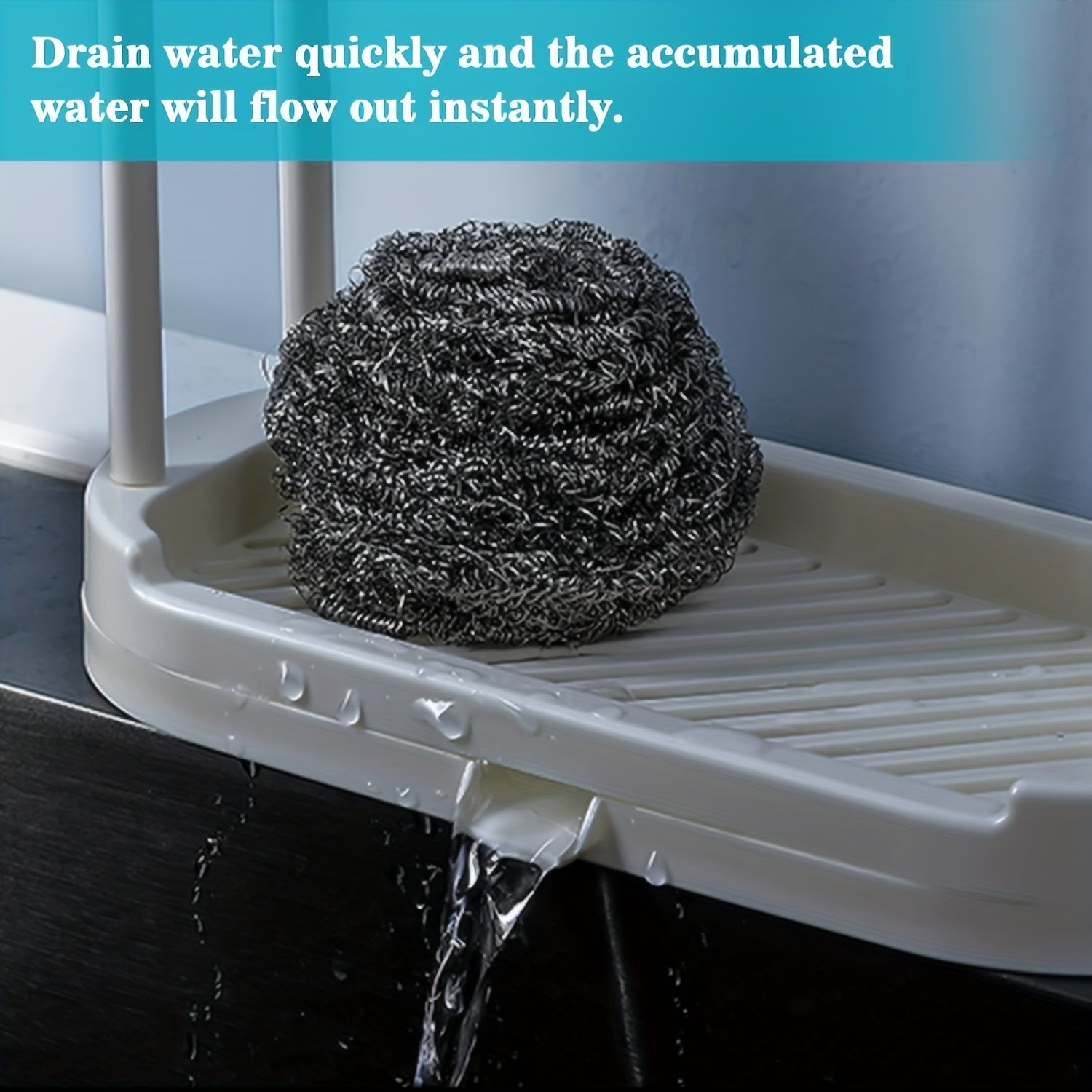 Kitchen Sponge Holder Dishcloth Hook Sink Rack Tray Organizer