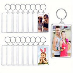 5pcs Photo Frame & Pendant Keychain for Men Family Memory & Decoration