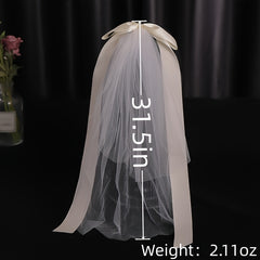 Faux Pearl Bow Veil Headband Wedding Bridal Accessories