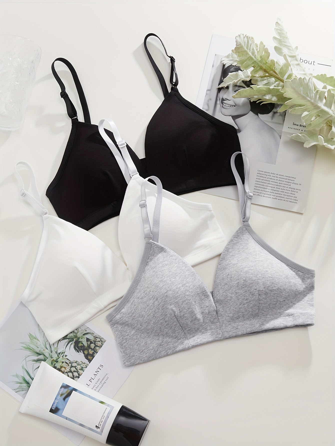 3pcs Wireless Bras - Comfy & Breathable Women's Lingerie