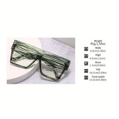 Men's Square Frame Flat Mirror Glasses