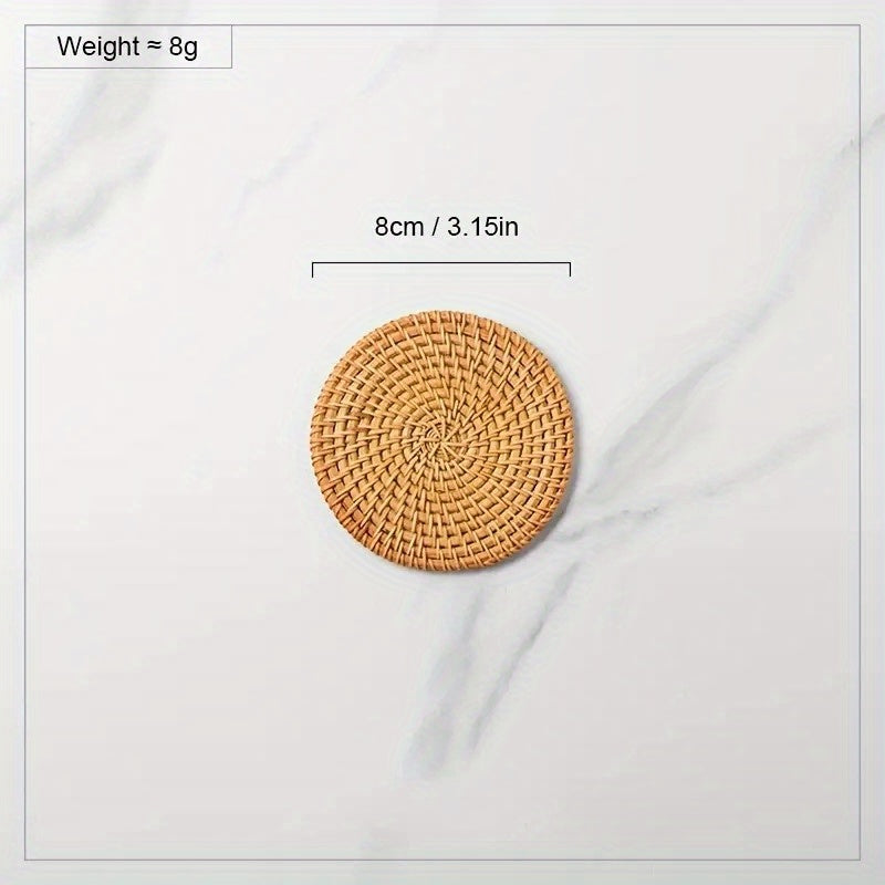 Vietnamese Autumn Vine Rattan Coasters for Home Kitchen Decor