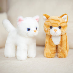Orange Cat Plush Toy Realistic Stuffed Animal Striped Cat Look Real