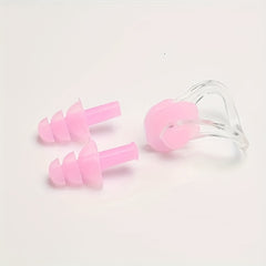 Waterproof Swimming Earplugs and Nose Clip Set for Kids and Adults