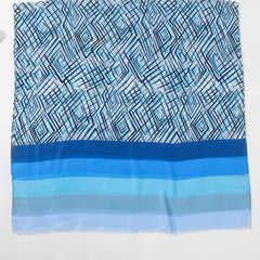 Casual Thin Scarf Frayed Edge Shawl Block Strip Print Sunscreen Head Wrap