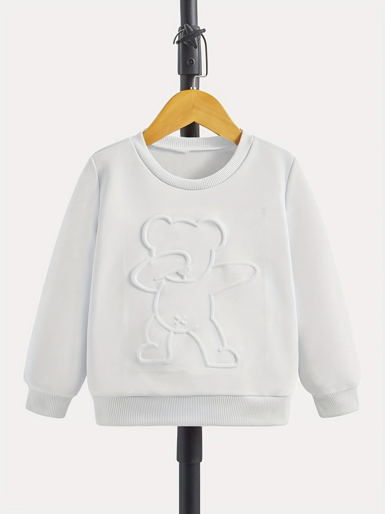 Girls Street Dance Bear Print Sweatshirts For Sports Casual Outfit