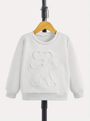 Girls Street Dance Bear Print Sweatshirts For Sports Casual Outfit