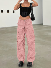 High Waist Vintage Cargo Pants For Hiking Streetwear