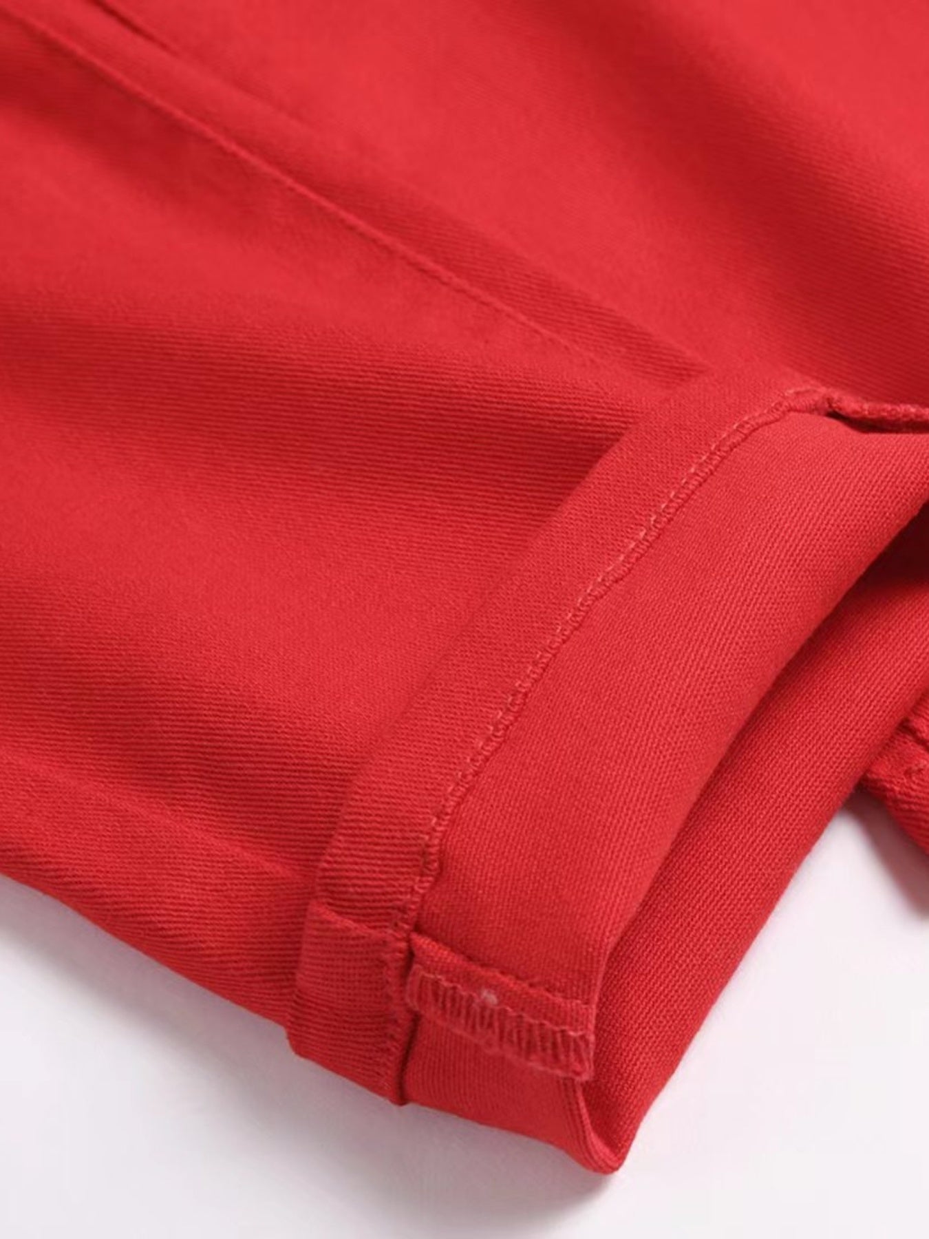 Boys Red Ripped Distressed Skinny Stretch Jeans