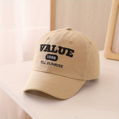Kids Sunshade Breathable Baseball Cap With Letter Embroidery