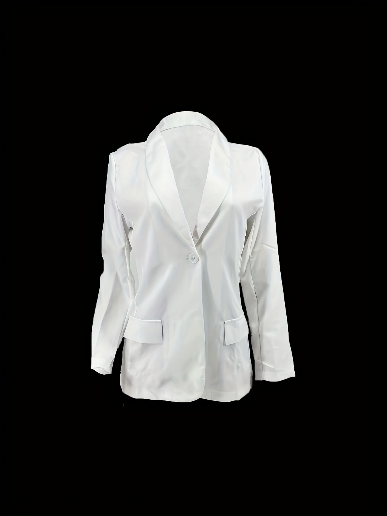 Solid Blazer One Button Shawl Collar Long Sleeve Outerwear