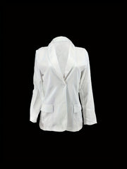 Solid Blazer One Button Shawl Collar Long Sleeve Outerwear