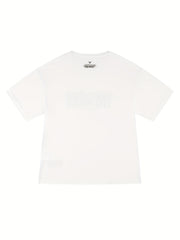 Men's Letter Print T shirt Casual Comfy Slightly Stretch Crew Neck Tee