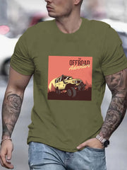 Men's Retro Car Print Graphic T-shirt for Summer