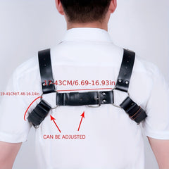 Men's PU Leather X-Shaped Shoulder Armor Chest Harness